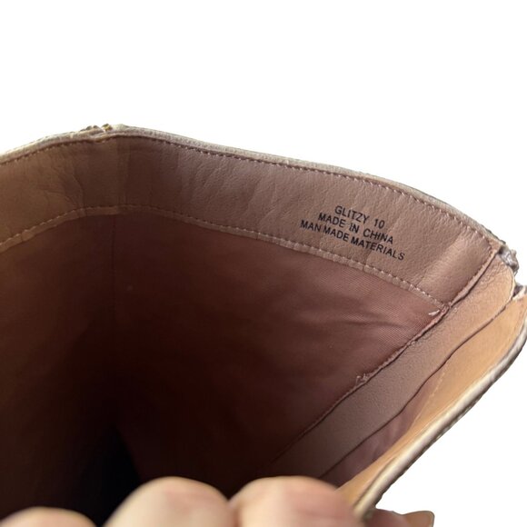 New without Box Western Silver  Sparkle Rhinestone Wide Calf Cowboy Boots - Picture 14 of 15